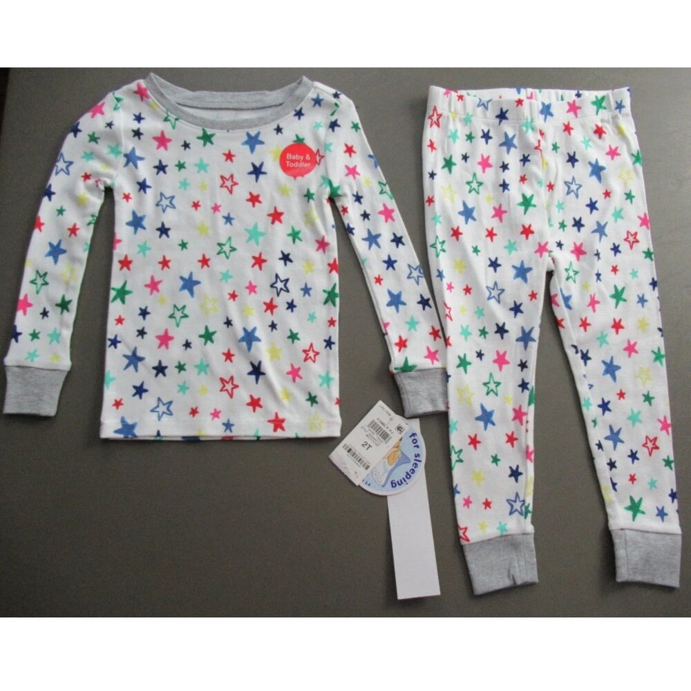 NWT Holiday Lane Toddler Boys Girls 100% Cotton 2-Piece Pajama Set, Stars, 2T